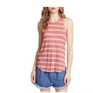 Joie Rayson Twist Racerback Stripe Linen Tank In Tropic Pink